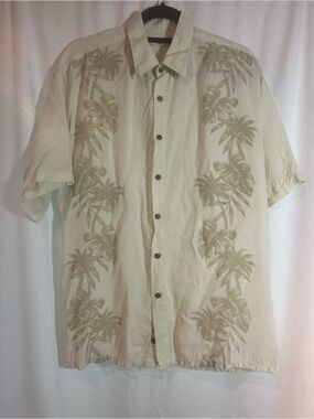 Vintage Campia Moda Hawaiian Shirt Mens L 100% Rayon Tropical Palm Trees